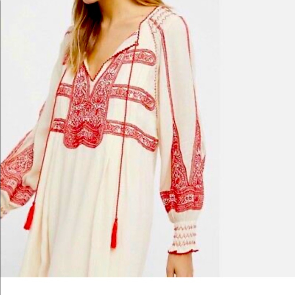 NWT Free People Wind Willow Embroidered Mini Dress